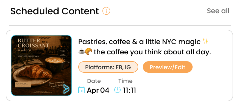 Scheduled content