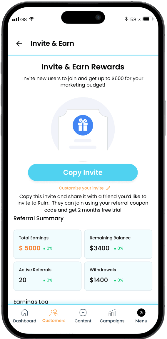 Rulrr invite and earn rewards
